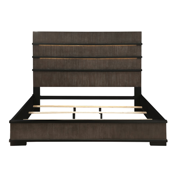 Acworth Eastern King Bed in Black/Brown/Gray - 1343K-1EK - FAMSA Furniture (TX)