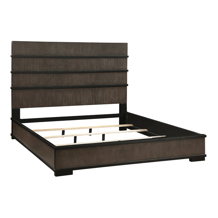 Acworth Eastern King Bed in Black/Brown/Gray - 1343K-1EK - FAMSA Furniture (TX)