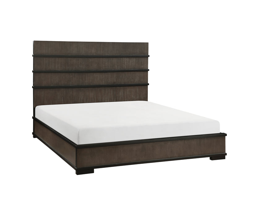 Acworth Eastern King Bed in Black/Brown/Gray - 1343K-1EK - FAMSA Furniture (TX)