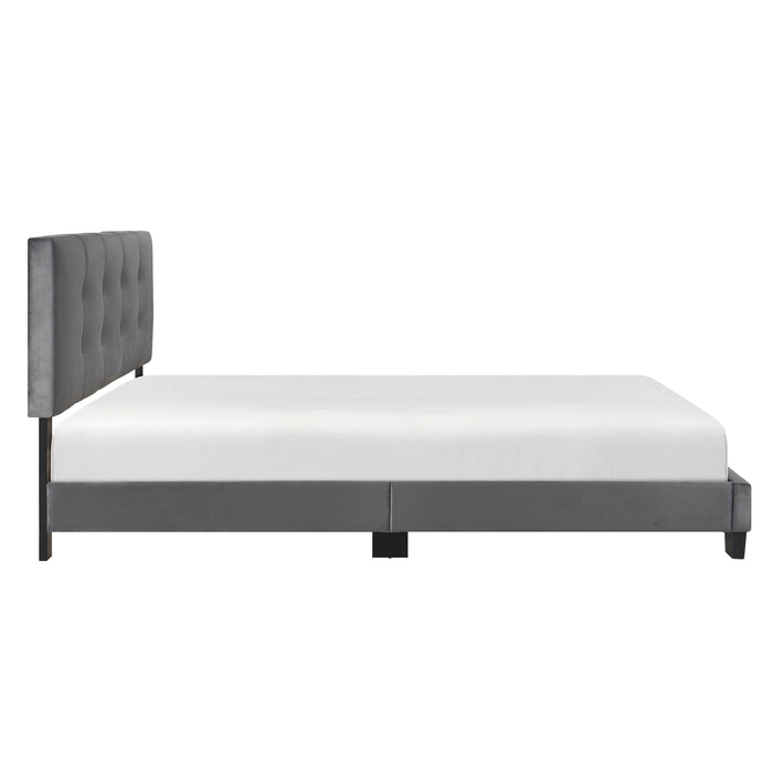 Newberry Queen Platform Bed in Gray - 1350DG-1 - FAMSA Furniture (TX)