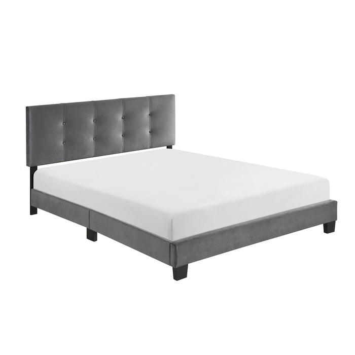 Newberry Queen Platform Bed in Gray - 1350DG-1 - FAMSA Furniture (TX)