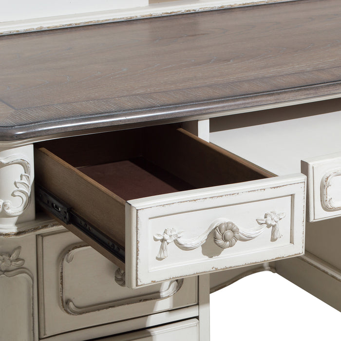 Cinderella (2) Writing Desk with Hutch in Gray/White - 1386NW-10* - FAMSA Furniture (TX)