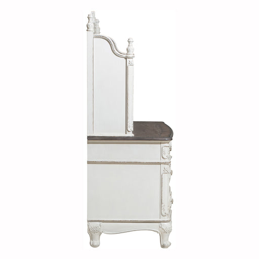 Cinderella (2) Writing Desk with Hutch in Gray/White - 1386NW-10* - FAMSA Furniture (TX)