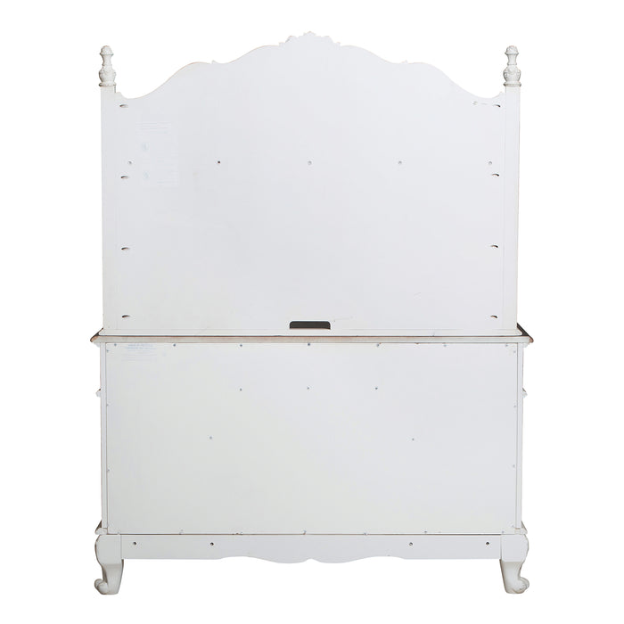 Cinderella (2) Writing Desk with Hutch in Gray/White - 1386NW-10* - FAMSA Furniture (TX)