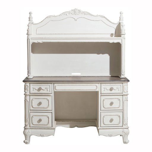 Cinderella (2) Writing Desk with Hutch in Gray/White - 1386NW-10* - FAMSA Furniture (TX)