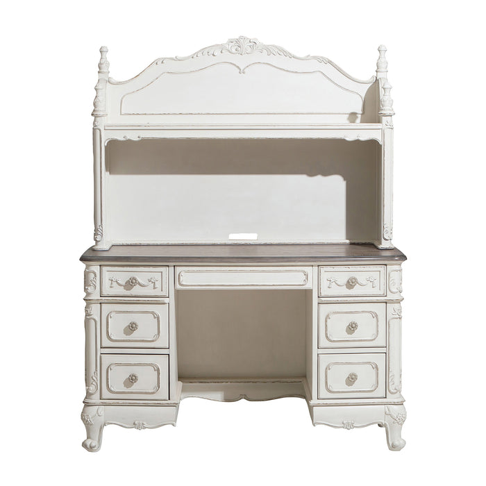 Cinderella Writing Hutch in Gray/White - 1386NW-10 - FAMSA Furniture (TX)