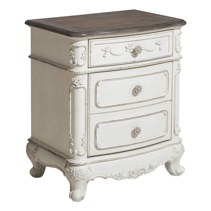 Cinderella Nightstand in White/Gray - 1386NW-4 - FAMSA Furniture (TX)