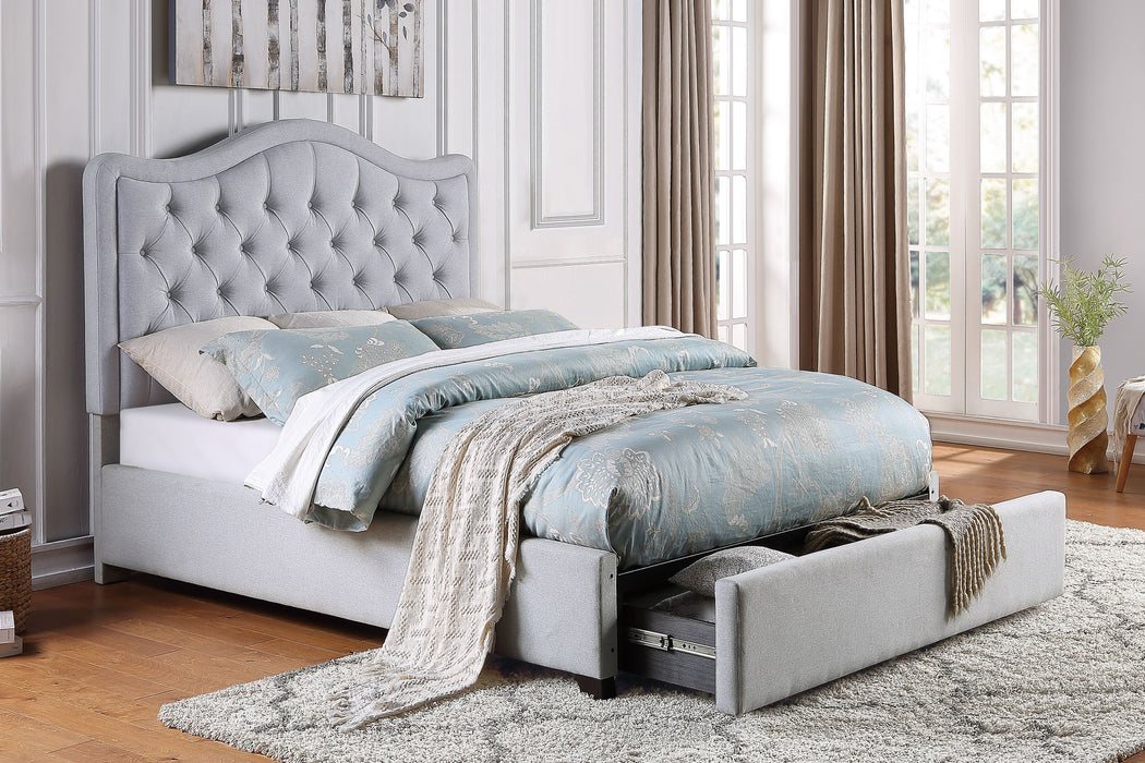 Toddrick Full Platform Bed with Storage Drawers in Gray - 1642F-1DW - FAMSA Furniture (TX)