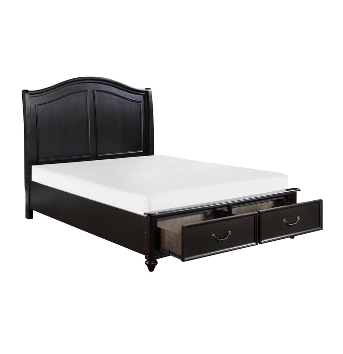 Herman Queen Platform Bed with Footboard Storage in Gray/Brown - 1420-1 - FAMSA Furniture (TX)