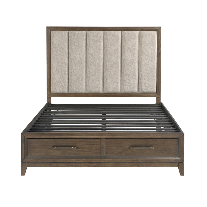 Cambridge 4pc Set (QB+NS+DR+MR) in Walnut - 1422N-1*4 - FAMSA Furniture (TX)