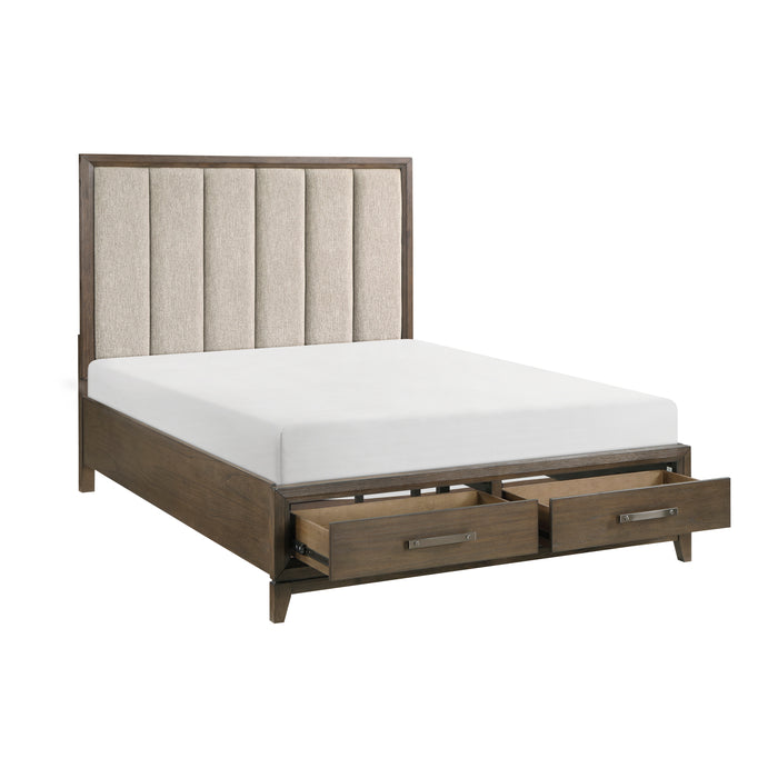Cambridge 4pc Set (QB+NS+DR+MR) in Walnut - 1422N-1*4 - FAMSA Furniture (TX)