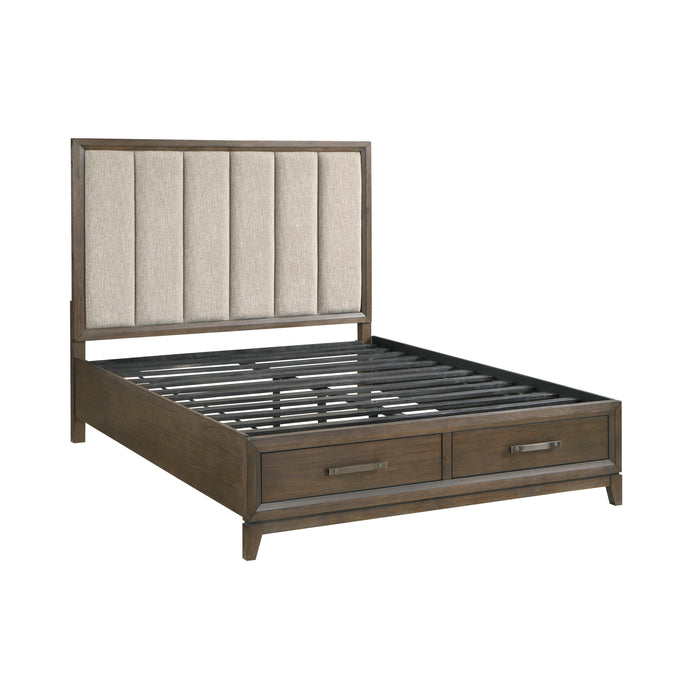 Cambridge 4pc Set (QB+NS+DR+MR) in Walnut - 1422N-1*4 - FAMSA Furniture (TX)