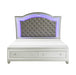 Leesa Queen Platform Bed with Footboard Storage in Gray/Metallic/Silver - 1430-1 - FAMSA Furniture (TX)