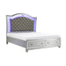 Leesa Queen Platform Bed with Footboard Storage in Gray/Metallic/Silver - 1430-1 - FAMSA Furniture (TX)