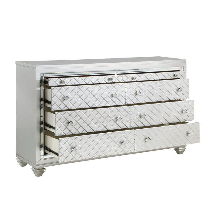 Leesa Dresser in Gray/Metallic/Silver - 1430-5 - FAMSA Furniture (TX)