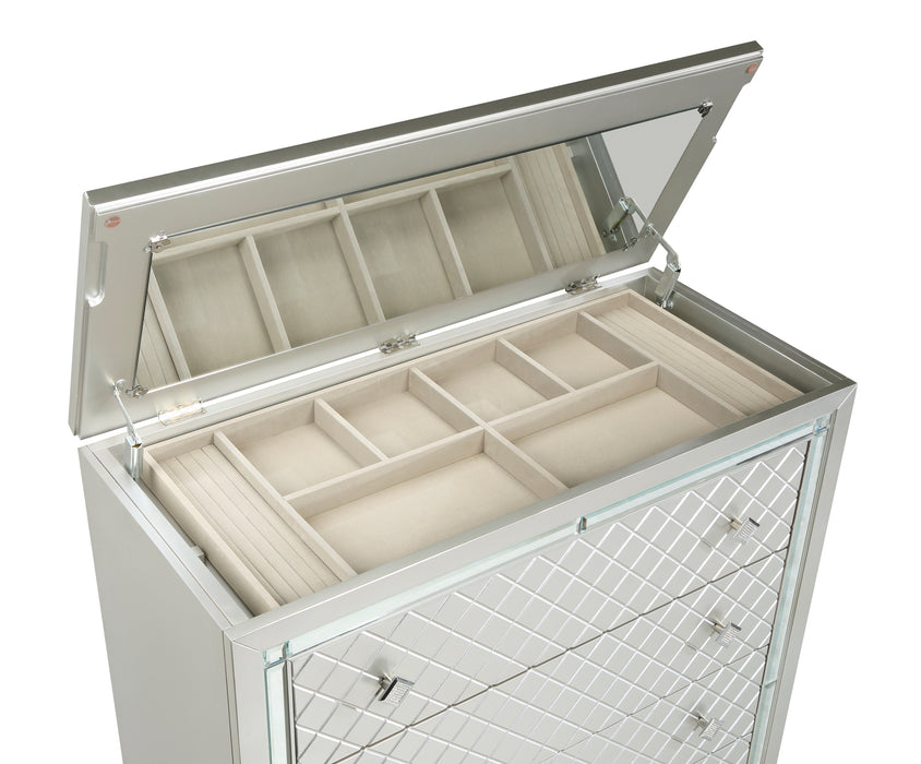 Leesa Chest in Gray/Metallic/Silver - 1430-9 - FAMSA Furniture (TX)