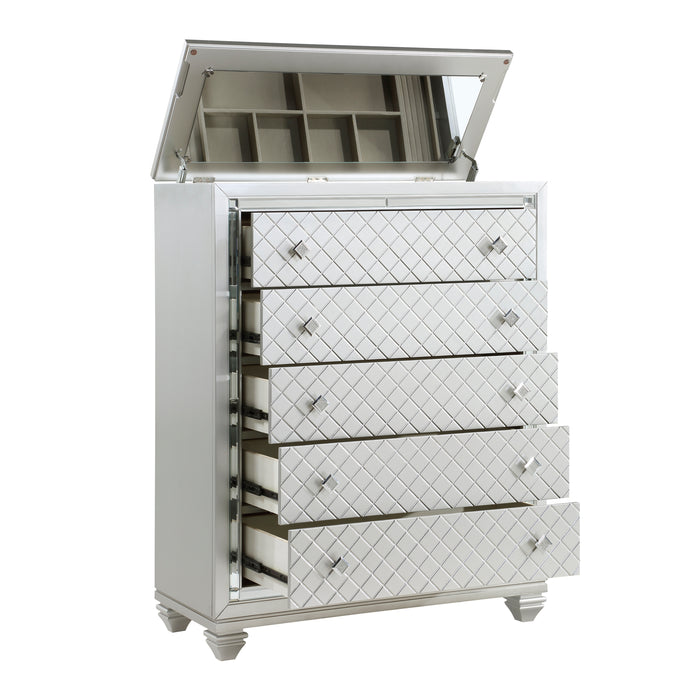 Leesa Chest in Gray/Metallic/Silver - 1430-9 - FAMSA Furniture (TX)