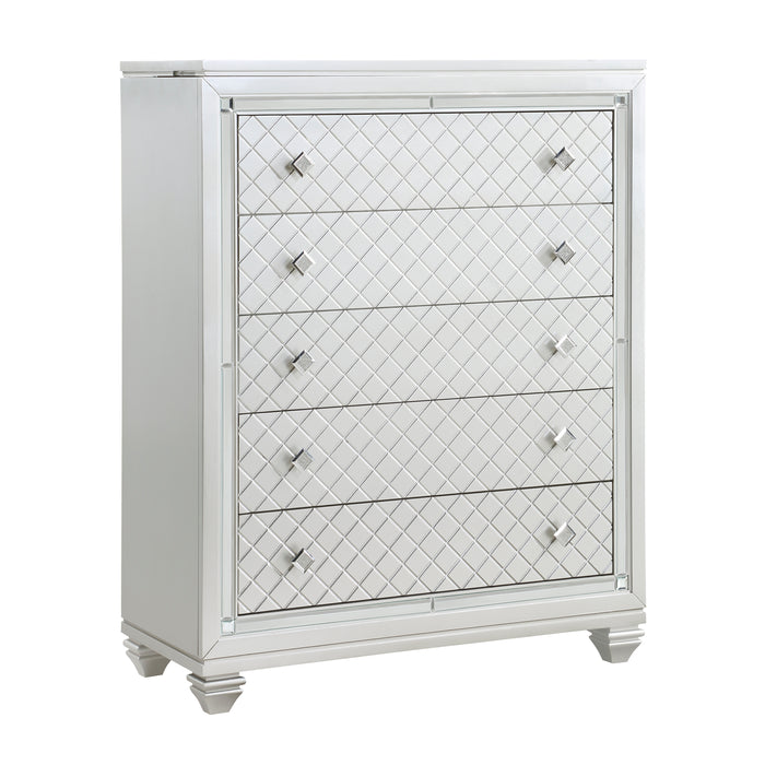 Leesa Chest in Gray/Metallic/Silver - 1430-9 - FAMSA Furniture (TX)