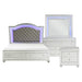 Leesa 4pc Set (QB+NS+DR+MR) in Gray/Metallic/Silver - 1430-1*4 - FAMSA Furniture (TX)