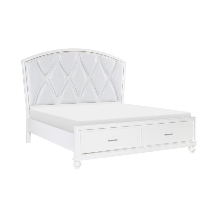 Aria 4pc Set (QB+NS+DR+MR) in White - 1436W-1*4 - FAMSA Furniture (TX)