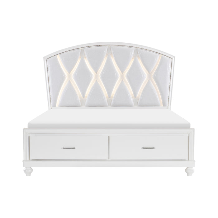 Aria 4pc Set (QB+NS+DR+MR) in White - 1436W-1*4 - FAMSA Furniture (TX)