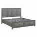 Garretson Eastern King Platform Bed with Footboard Storage in Gray - 1450K-1EK - FAMSA Furniture (TX)
