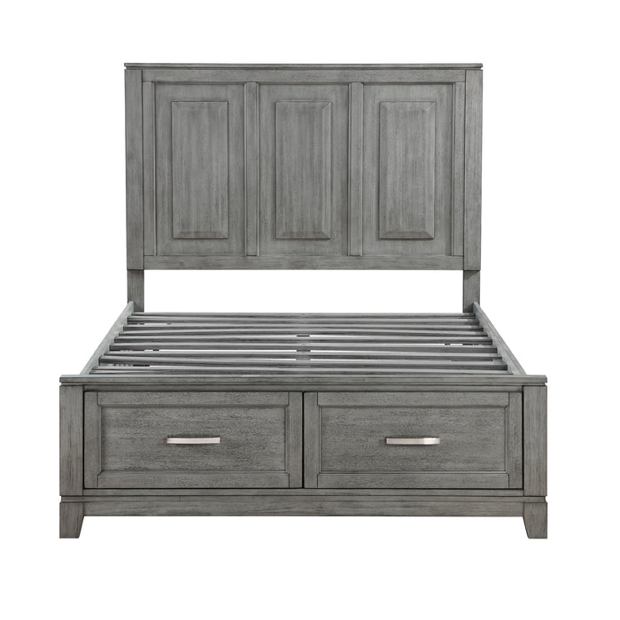 Garretson Full Platform Bed with Footboard Storage in Gray - 1450F-1 - FAMSA Furniture (TX)