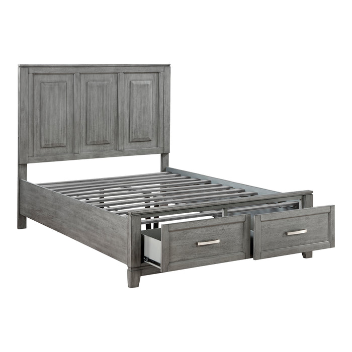 Garretson Full Platform Bed with Footboard Storage in Gray - 1450F-1 - FAMSA Furniture (TX)