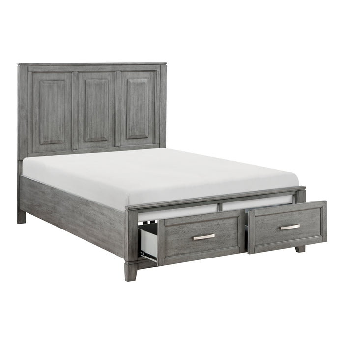 Garretson Full Platform Bed with Footboard Storage in Gray - 1450F-1 - FAMSA Furniture (TX)