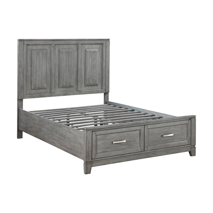 Garretson Full Platform Bed with Footboard Storage in Gray - 1450F-1 - FAMSA Furniture (TX)