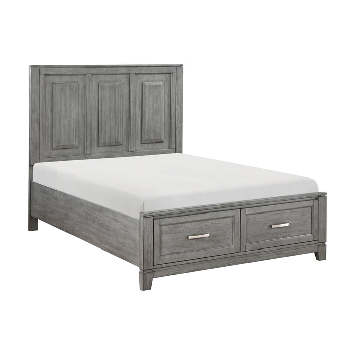 Garretson Full Platform Bed with Footboard Storage in Gray - 1450F-1 - FAMSA Furniture (TX)
