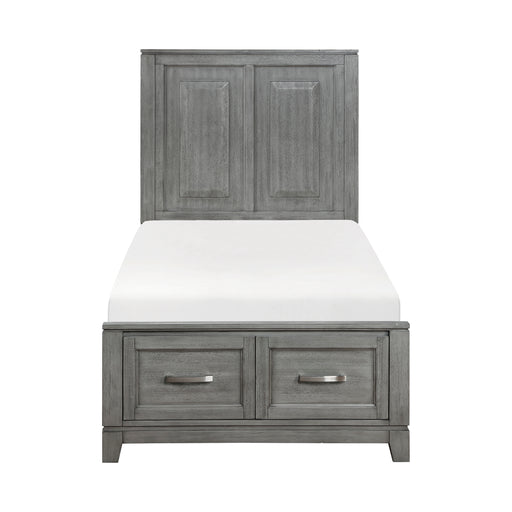 Garretson Twin Platform Bed with Footboard Storage in Gray - 1450T-1 - FAMSA Furniture (TX)