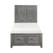 Garretson Twin Platform Bed with Footboard Storage in Gray - 1450T-1 - FAMSA Furniture (TX)
