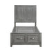 Garretson Twin Platform Bed with Footboard Storage in Gray - 1450T-1 - FAMSA Furniture (TX)