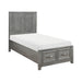 Garretson Twin Platform Bed with Footboard Storage in Gray - 1450T-1 - FAMSA Furniture (TX)