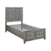Garretson Twin Platform Bed with Footboard Storage in Gray - 1450T-1 - FAMSA Furniture (TX)