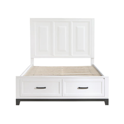 Garretson Queen Platform Bed with Footboard Storage in White - 1450WH-1 - FAMSA Furniture (TX)