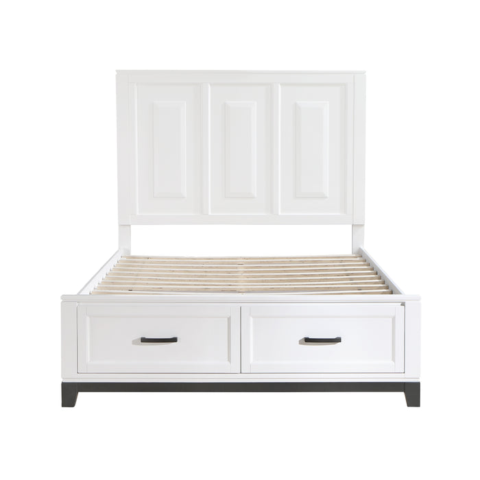 Garretson 4pc Set (QB+NS+DR+MR) in Gray/White - 1450WH-1*4 - FAMSA Furniture (TX)