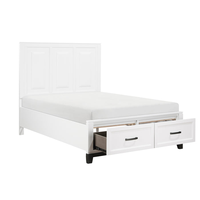 Garretson Full Platform Bed with Footboard Storage in White - 1450WHF-1 - FAMSA Furniture (TX)