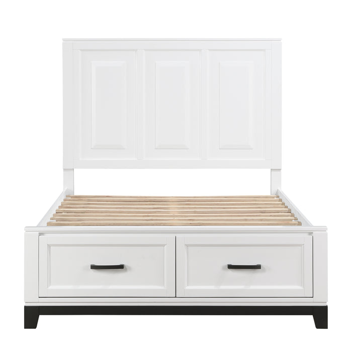 Garretson Full Platform Bed with Footboard Storage in White - 1450WHF-1 - FAMSA Furniture (TX)