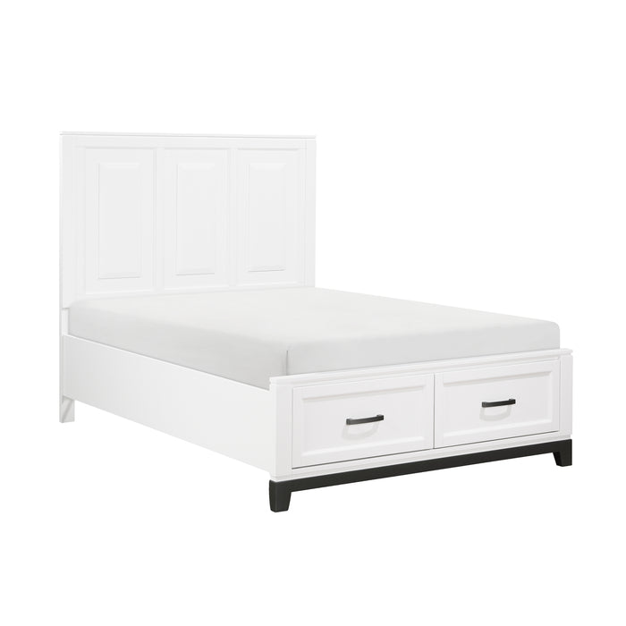 Garretson Full Platform Bed with Footboard Storage in White - 1450WHF-1 - FAMSA Furniture (TX)