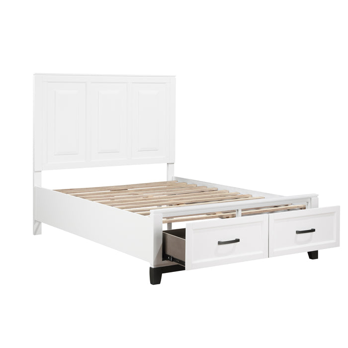 Garretson Full Platform Bed with Footboard Storage in White - 1450WHF-1 - FAMSA Furniture (TX)
