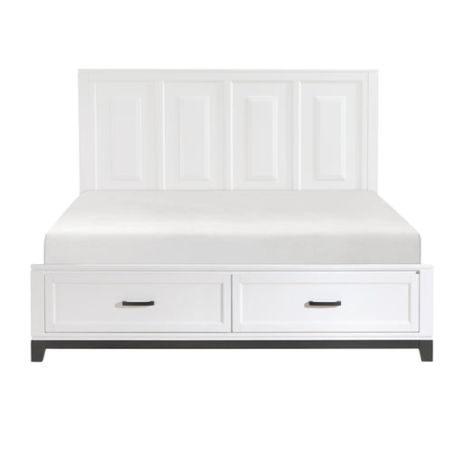Garretson Eastern King Platform Bed with Footboard Storage in White - 1450WHK-1EK - FAMSA Furniture (TX)