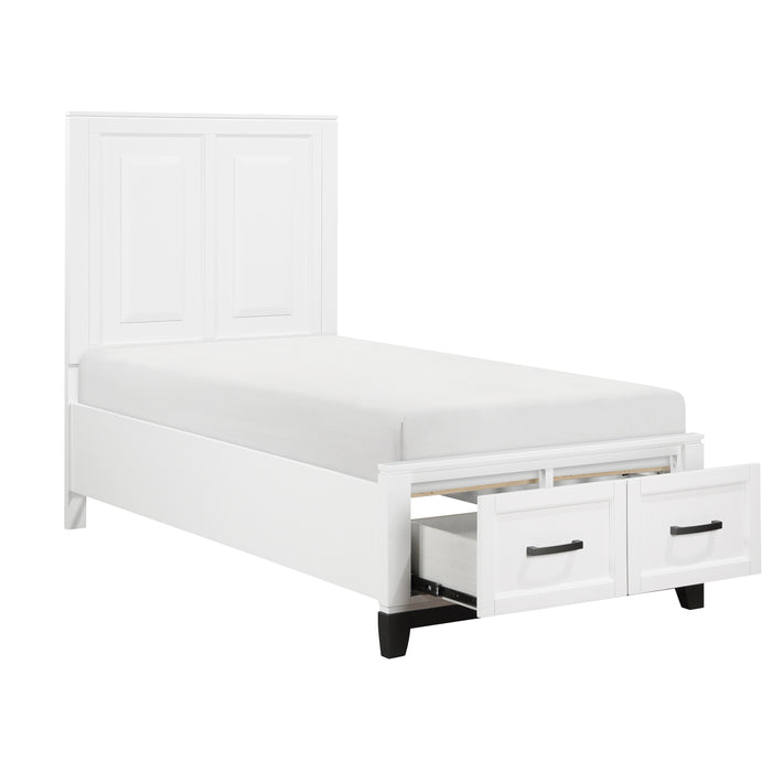Garretson Twin Platform Bed with Footboard Storage in White - 1450WHT-1 - FAMSA Furniture (TX)