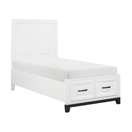 Garretson Twin Platform Bed with Footboard Storage in White - 1450WHT-1 - FAMSA Furniture (TX)