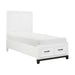 Garretson Twin Platform Bed with Footboard Storage in White - 1450WHT-1 - FAMSA Furniture (TX)
