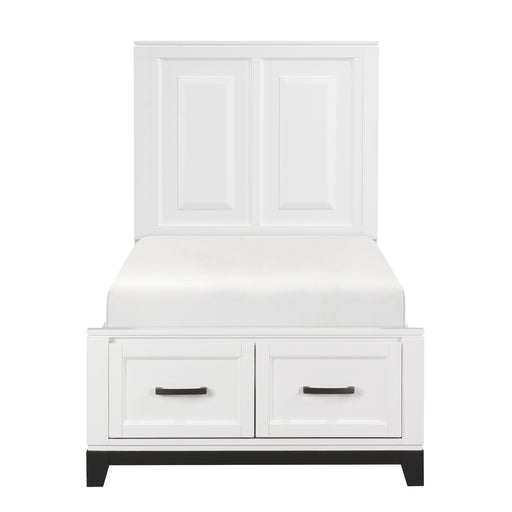 Garretson Twin Platform Bed with Footboard Storage in White - 1450WHT-1 - FAMSA Furniture (TX)