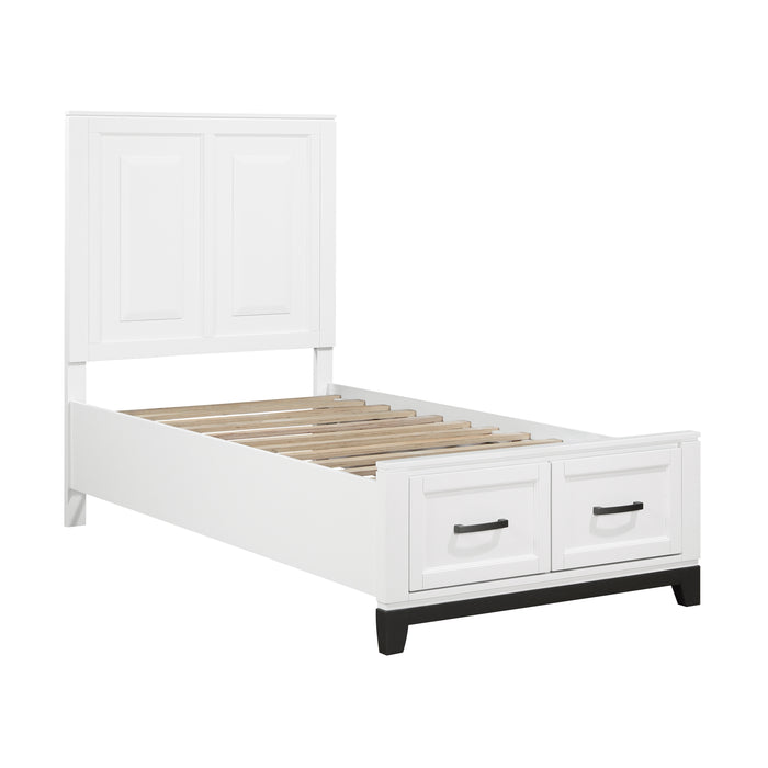 Garretson Twin Platform Bed with Footboard Storage in White - 1450WHT-1 - FAMSA Furniture (TX)