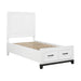 Garretson Twin Platform Bed with Footboard Storage in White - 1450WHT-1 - FAMSA Furniture (TX)