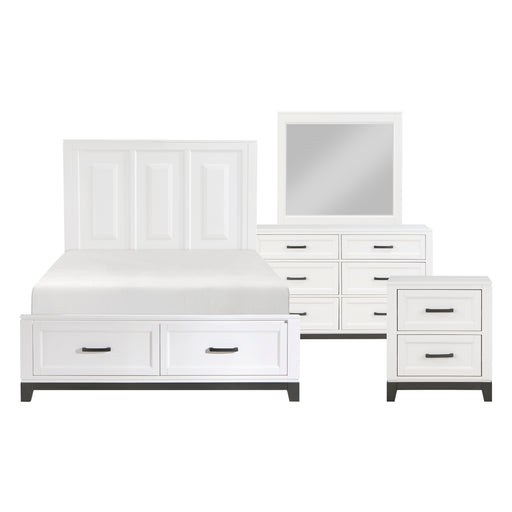 Garretson 4pc Set (QB+NS+DR+MR) in Gray/White - 1450WH-1*4 - FAMSA Furniture (TX)